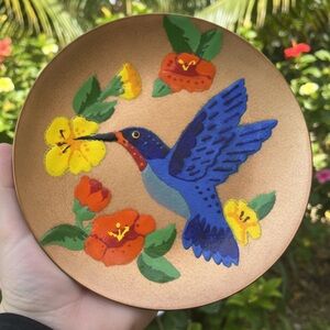 Vintage 1950’s-60’s Annemarie Davidson Solid Copper Enamel Hummingbird Plate